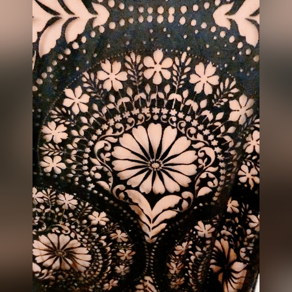 Anthropologie Farm Rio Black Floral Midi Dress - Picture 5 of 6